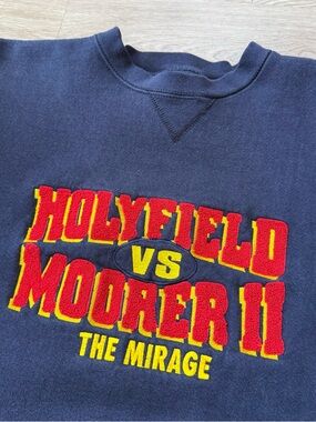 Vintage 90s Evander Holyfield VS Michael Moorer II Mirage Boxing Sweatshirt Sz L